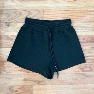 Princess Polly Black Quilted Drawstring Lounge Athletic Shorts